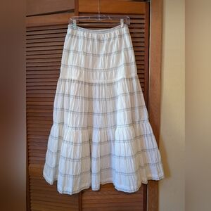 Eskander White Tiered Maxi Skirt